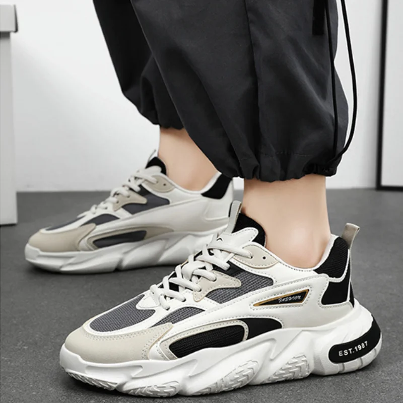 New Trend Men's Sneaker Platform Breathable Casual Shoes Mesh Lace Up Running Shoes Men Versatile Walking Shoe Zapatillas Hombre - Image 3