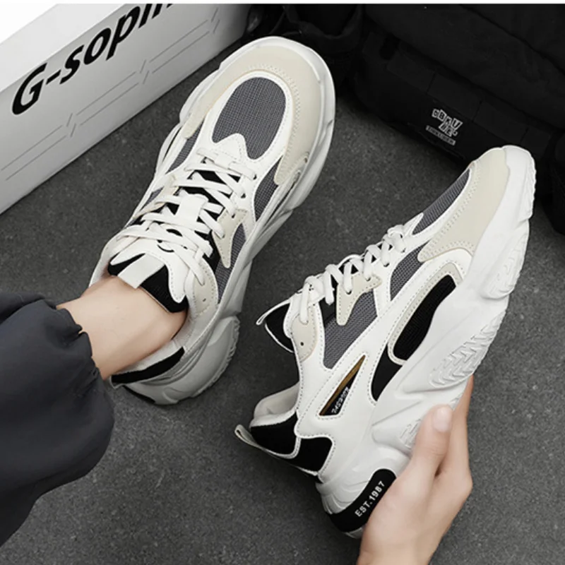 New Trend Men's Sneaker Platform Breathable Casual Shoes Mesh Lace Up Running Shoes Men Versatile Walking Shoe Zapatillas Hombre - Image 4